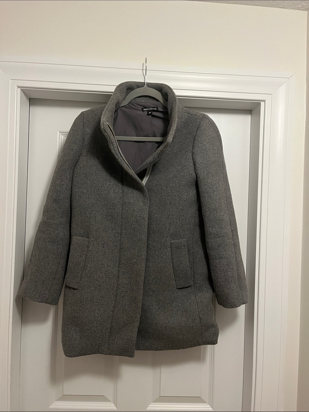 J. Crew Gray Wool-Blend Pea Coat